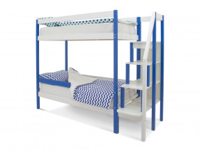Двухъярусная кровать Svogen с бортиком синий-белый в Лангепасе - langepas.magazinmebel.ru | фото