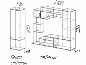 Гостиная Пекин с пеналом Венге-Лоредо в Лангепасе - langepas.magazinmebel.ru | фото - изображение 3