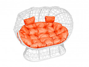 Кокон Лежебока на подставке с ротангом оранжевая подушка в Лангепасе - langepas.magazinmebel.ru | фото