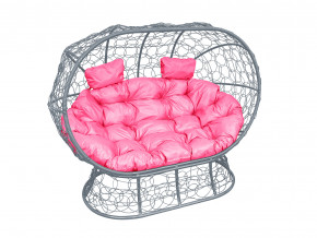 Кокон Лежебока на подставке с ротангом розовая подушка в Лангепасе - langepas.magazinmebel.ru | фото - изображение 1