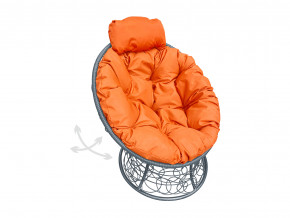 Кресло Папасан мини пружинка с ротангом оранжевая подушка в Лангепасе - langepas.magazinmebel.ru | фото
