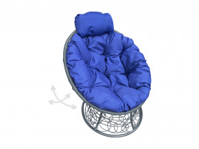 Кресло Папасан мини пружинка с ротангом синяя подушка в Лангепасе - langepas.magazinmebel.ru | фото