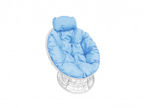 Кресло Папасан мини с ротангом голубая подушка в Лангепасе - langepas.magazinmebel.ru | фото