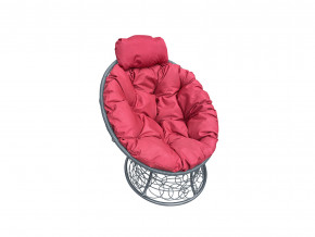 Кресло Папасан мини с ротангом красная подушка в Лангепасе - langepas.magazinmebel.ru | фото
