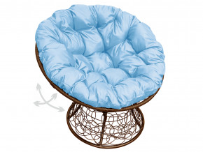 Кресло Папасан пружинка с ротангом голубая подушка в Лангепасе - langepas.magazinmebel.ru | фото