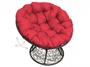 Кресло Папасан пружинка с ротангом красная подушка в Лангепасе - langepas.magazinmebel.ru | фото