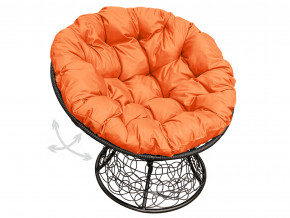 Кресло Папасан пружинка с ротангом оранжевая подушка в Лангепасе - langepas.magazinmebel.ru | фото - изображение 1