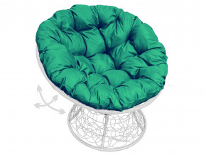 Кресло Папасан пружинка с ротангом зелёная подушка в Лангепасе - langepas.magazinmebel.ru | фото