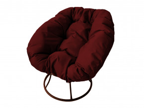 Кресло Пончик без ротанга бордовая подушка в Лангепасе - langepas.magazinmebel.ru | фото - изображение 1