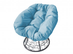 Кресло Пончик с ротангом голубая подушка в Лангепасе - langepas.magazinmebel.ru | фото - изображение 1