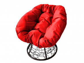 Кресло Пончик с ротангом красная подушка в Лангепасе - langepas.magazinmebel.ru | фото - изображение 1