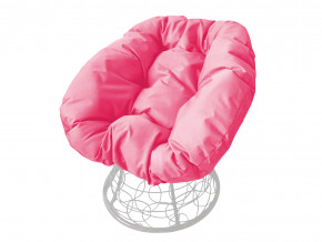 Кресло Пончик с ротангом розовая подушка в Лангепасе - langepas.magazinmebel.ru | фото