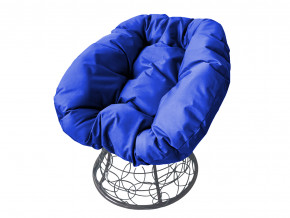 Кресло Пончик с ротангом синяя подушка в Лангепасе - langepas.magazinmebel.ru | фото