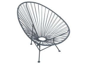 Кресло Ракушка с ротангом серый в Лангепасе - langepas.magazinmebel.ru | фото - изображение 1