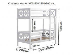 Кровать 2-х ярусная Аист-2 Классика белый 1600х800 мм в Лангепасе - langepas.magazinmebel.ru | фото - изображение 2