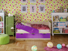 Кровать Бабочки 1600 Фиолетовый металлик в Лангепасе - langepas.magazinmebel.ru | фото - изображение 1