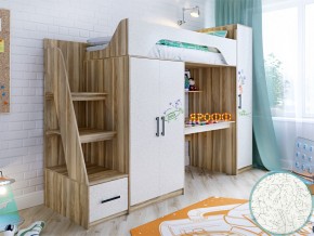 Кровать чердак Тея с пеналом с фасадом для рисования феритейл в Лангепасе - langepas.magazinmebel.ru | фото
