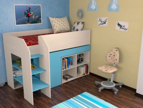 Кровать чердак Теремок 2 Голубой в Лангепасе - langepas.magazinmebel.ru | фото