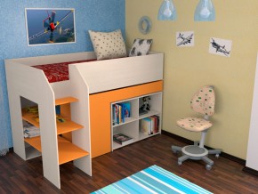 Кровать чердак Теремок 2 Оранжевый в Лангепасе - langepas.magazinmebel.ru | фото