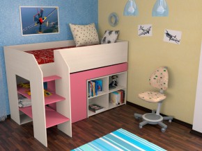 Кровать чердак Теремок 2 Розовый в Лангепасе - langepas.magazinmebel.ru | фото - изображение 1