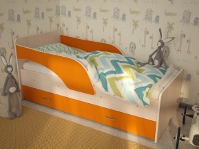 Кровать детская Максимка млечный дуб-оранж в Лангепасе - langepas.magazinmebel.ru | фото - изображение 1