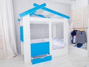 Кровать детская Теремок с ящиком лазурь в Лангепасе - langepas.magazinmebel.ru | фото - изображение 1