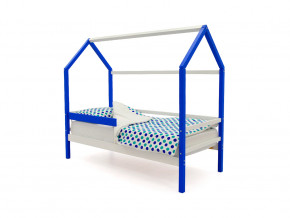 Кровать-домик Svogen с бортиком сине-белый в Лангепасе - langepas.magazinmebel.ru | фото - изображение 1