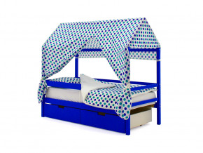 Кровать-домик Svogen с ящиками и бортиком синий в Лангепасе - langepas.magazinmebel.ru | фото - изображение 5