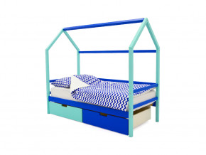 Кровать-домик Svogen с ящиками мятно-синий в Лангепасе - langepas.magazinmebel.ru | фото - изображение 1
