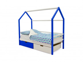 Кровать-домик Svogen с ящиками сине-белый в Лангепасе - langepas.magazinmebel.ru | фото