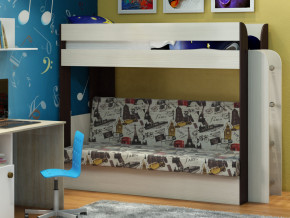Кровать двухъярусная Карамель 75 венге ткань биг бен в Лангепасе - langepas.magazinmebel.ru | фото - изображение 1