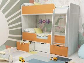 Кровать двухъярусная Малыш двойняшка винтерберг-оранжевый в Лангепасе - langepas.magazinmebel.ru | фото - изображение 1