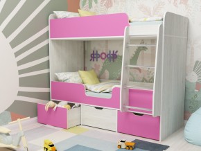 Кровать двухъярусная Малыш двойняшка винтерберг-розовый в Лангепасе - langepas.magazinmebel.ru | фото - изображение 1