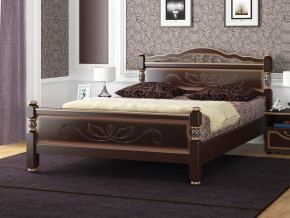 Кровать Карина-5 900 Орех тёмный с тонировкой в Лангепасе - langepas.magazinmebel.ru | фото - изображение 1