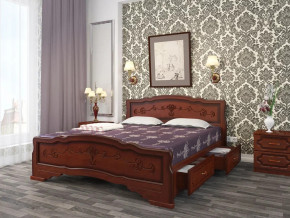 Кровать Карина-6 с 2-мя ящиками 1400 Орех в Лангепасе - langepas.magazinmebel.ru | фото
