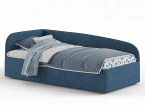 Кровать мягкая Денди на латах рогожка синяя в Лангепасе - langepas.magazinmebel.ru | фото