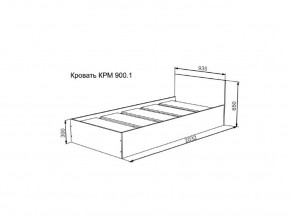 Кровать Мори КРМ 900.1 графит в Лангепасе - langepas.magazinmebel.ru | фото - изображение 2