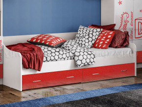 Кровать с ящиками Вега Алфавит Красный в Лангепасе - langepas.magazinmebel.ru | фото - изображение 1