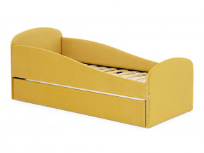 Кровать с ящиком Letmo горчичный (велюр) в Лангепасе - langepas.magazinmebel.ru | фото