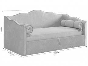 Кровать софа Лея 900 велюр галька/графит в Лангепасе - langepas.magazinmebel.ru | фото - изображение 2