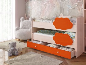 Кровать Соник с ящиком млечный дуб-оранж в Лангепасе - langepas.magazinmebel.ru | фото - изображение 1