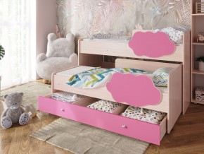 Кровать Соник с ящиком млечный дуб-розовый в Лангепасе - langepas.magazinmebel.ru | фото