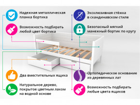 Кровать-тахта мягкая Svogen с ящиками и бортиком синий в Лангепасе - langepas.magazinmebel.ru | фото - изображение 3