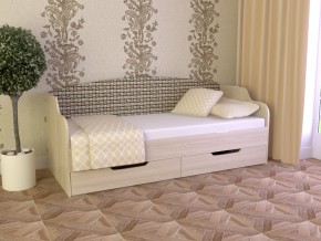Кровать Юниор Тип 2 Микровелюр-плетенка светлая 800х1600 в Лангепасе - langepas.magazinmebel.ru | фото - изображение 1