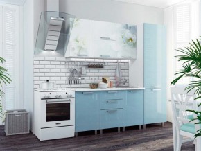 Кухня 2100 Бьянка голубые блестки в Лангепасе - langepas.magazinmebel.ru | фото