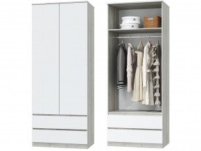 Шкаф для одежды 2х дверный с ящиками Лори дуб серый, белый в Лангепасе - langepas.magazinmebel.ru | фото