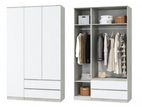Шкаф для одежды трехдверный Лори дуб серый, белый в Лангепасе - langepas.magazinmebel.ru | фото