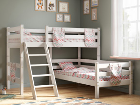 Угловая кровать Соня Вариант 8 с наклонной лестницей белая в Лангепасе - langepas.magazinmebel.ru | фото